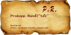 Prokopp Renátó névjegykártya
