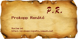 Prokopp Renátó névjegykártya
