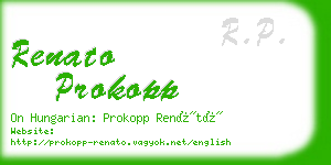 renato prokopp business card